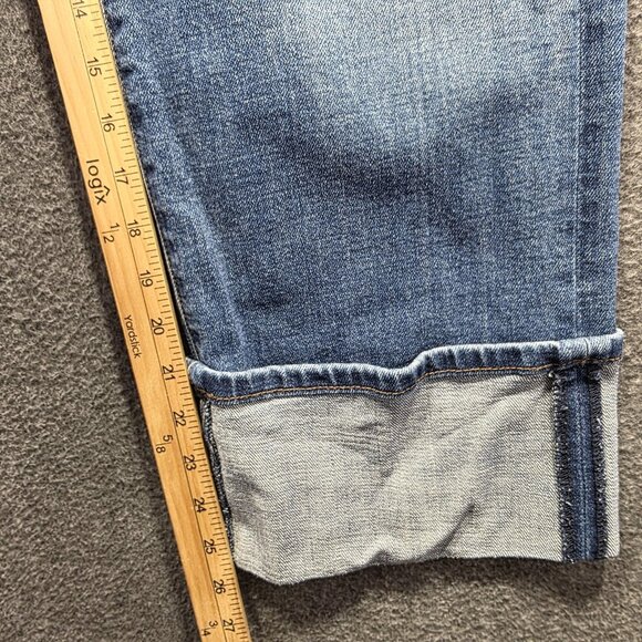 KUT From The Kloth Jeans Womens 2 Blue Sienna Wide Leg High Rise Cuffed Cropped - Picture 7 of 9